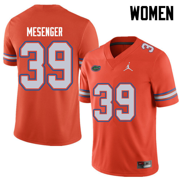 Jordan Brand Women #39 Jacob Mesenger Florida Gators College Football Jerseys Sale-Orange